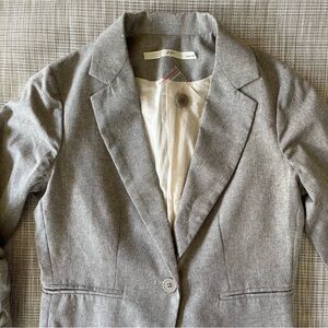 Gibson Light Gray Tailored Linen-Blend Blazer